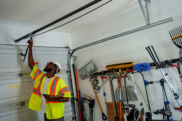 Professional Garage Door Roller Replacement technician working in Montgomery County County, IL
